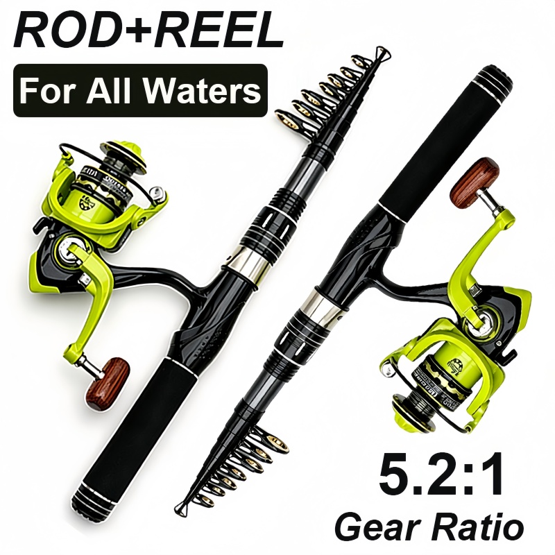 Fishing Rod Combo - ชุดคันเบ็ดและรอกสปินนิ่ง 1.5-2.4 เมตร คันเบ็ดทะเลคาร์บอน อัตราทด 5.2:1
