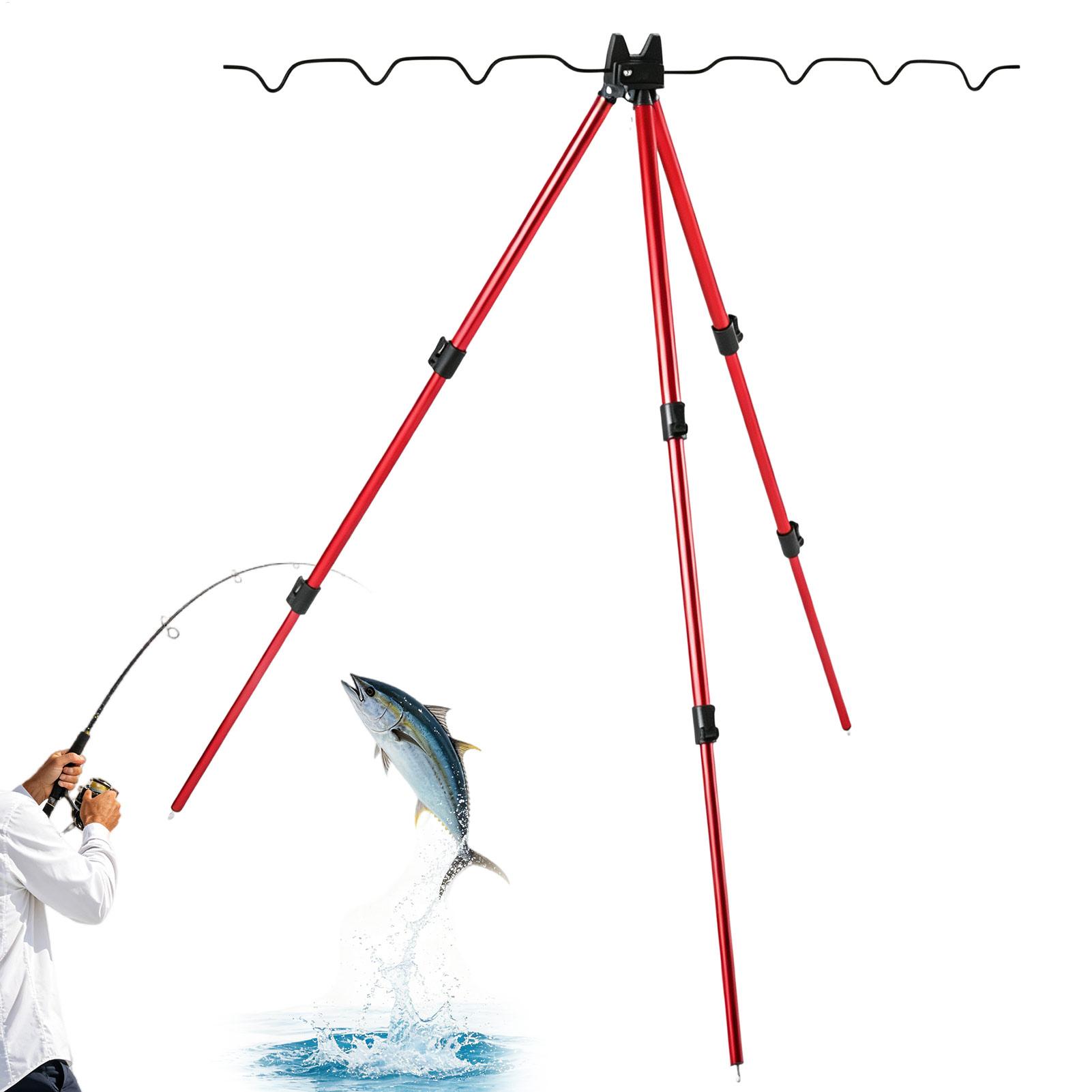 Fishing Rod Telescopic - ขาตั้งคันเบ็ดแบบยึดกับพื้น พร้อมขาปรับระดับได้ ขาตั้งสามขาสำหรับคันเบ็ด ใช้สำหรับบ่อ ลำธาร แม่น้ำ