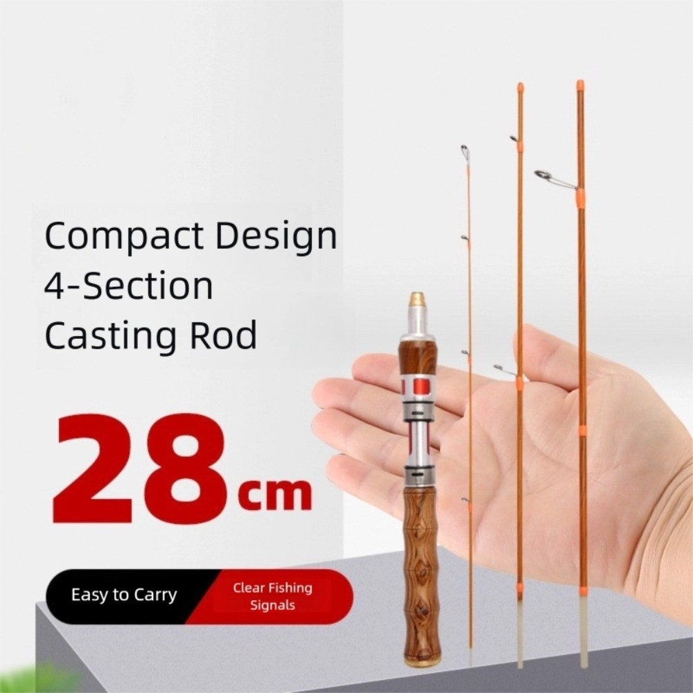 Fishing Rod Carbon Fiber - คันเบ็ดตกปลาแบบสปินนิ่ง 4 ท่อน กำลัง UL คันเบ็ดตกปลาแบบสปินนิ่งและแคสติ้ง