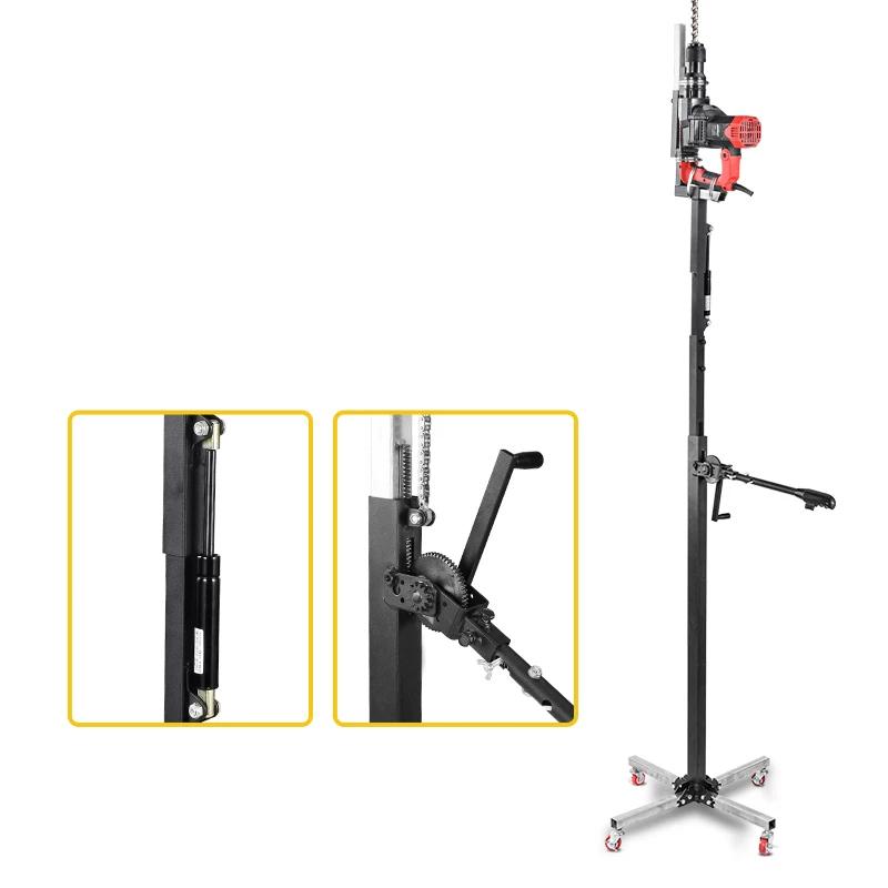 Fishing Rod Telescopic - แท่นยึดสว่านไฟฟ้าแบบไฮดรอลิก ปรับระดับได้ พร้อมเหล็กเสริม สำหรับเจาะเพดาน รองรับการใช้งานกับสว่านกระแทก และสว่านเจาะแบบยึดติด