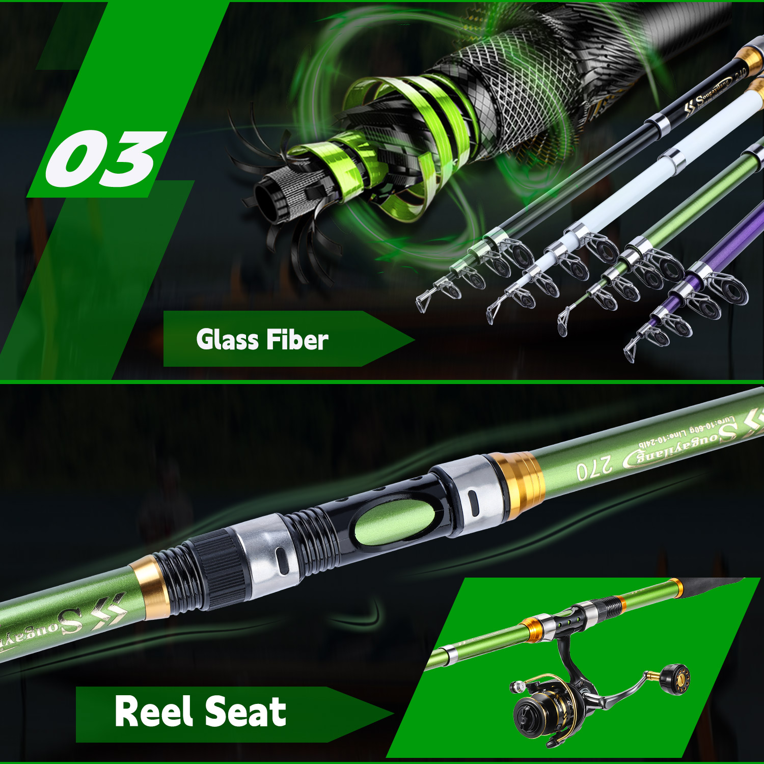 ชุดคันเบ็ดและรอกสำหรับตกปลาแบบ - Fishing Rod Combo บทวิจารณ์และราคา