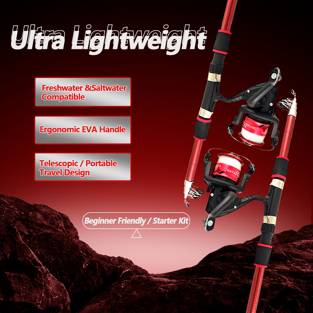 ชุดคันเบ็ดและรอกตกปลาแบบหมุน 1 - Fishing Rod Combo บทวิจารณ์และราคา